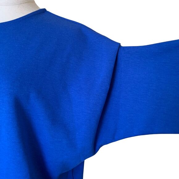 Oversized Royal Blue Tee Soft Knit Layered Sleeves Minimal Vibe (M) - Picture 5 of 7